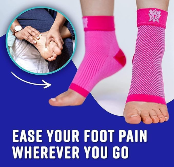 Truebuyz Plantar Fasciitis Socks (1 Pair) Premium Ankle Support foot Compression Sleeve Pink